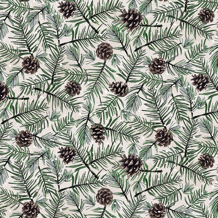 Pinecones 100% Cotton fabric - Continuous Cuts