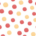 Dotted Fabric - Red and Honey dots on White -100% Cotton -Drewie Pie Fabrics - Blender