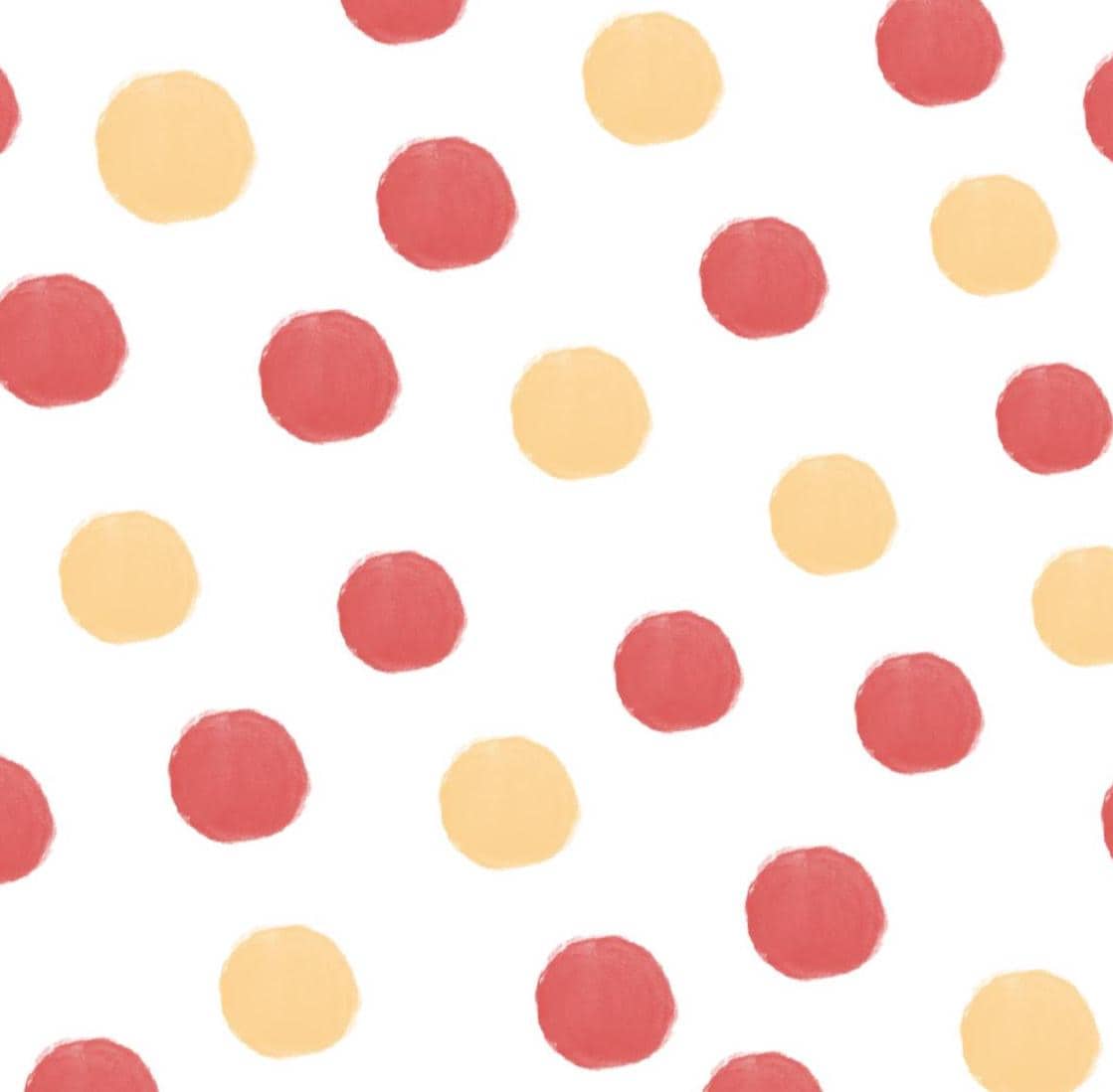 Dotted Fabric - Red and Honey dots on White -100% Cotton -Drewie Pie Fabrics -  Blender