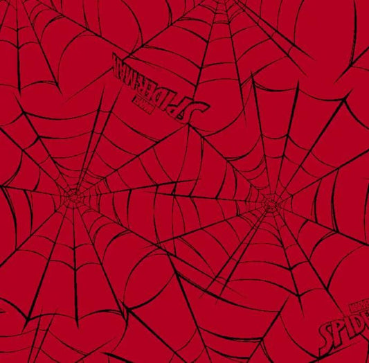 Spiderman Red Web Fabric - 100% Cotton -continuous cuts