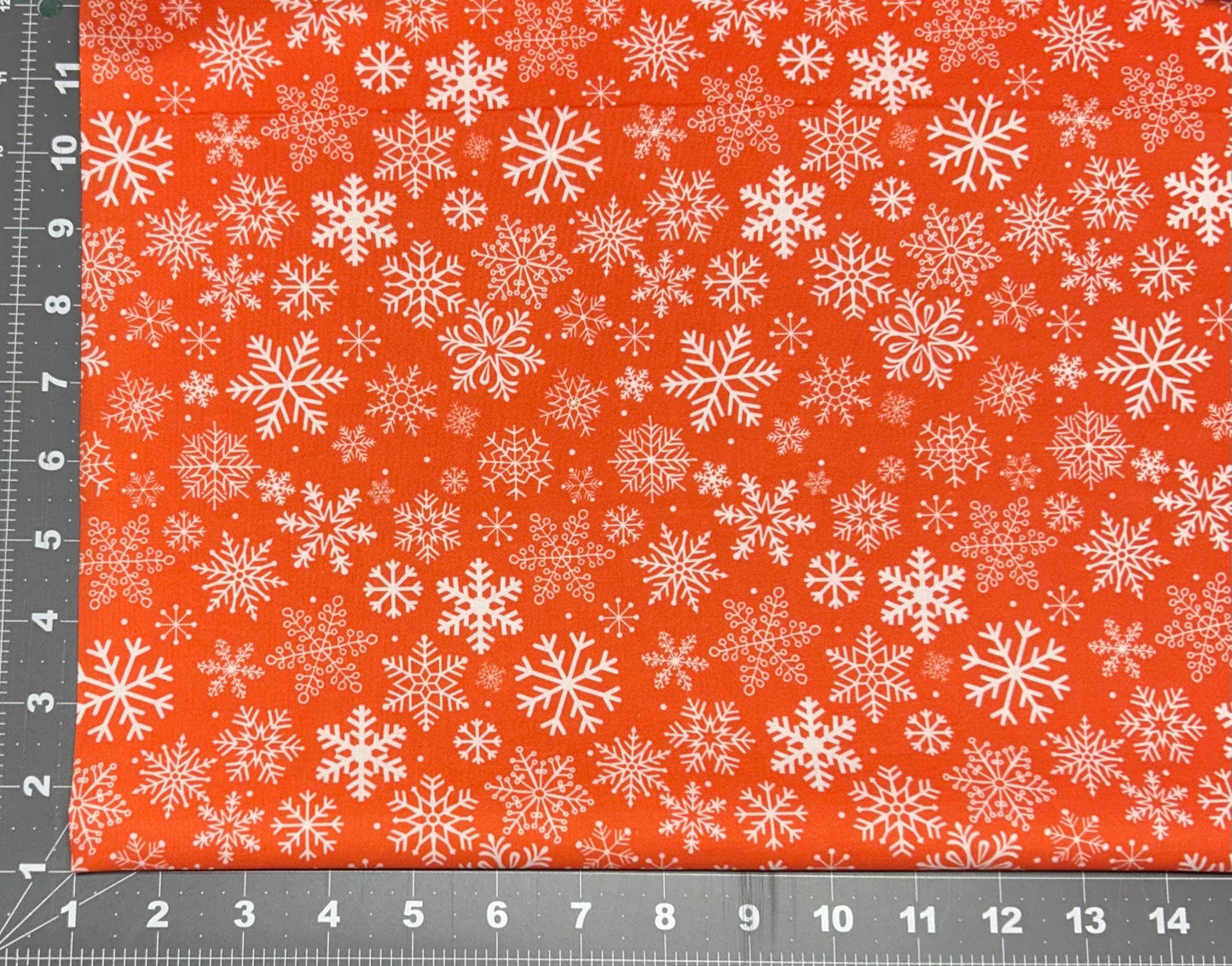 White Snowflakes on Red Christmas Cotton fabric- 100% Cotton - Continuous Cuts Drewie Pie Fabrics - Christmas Cakes