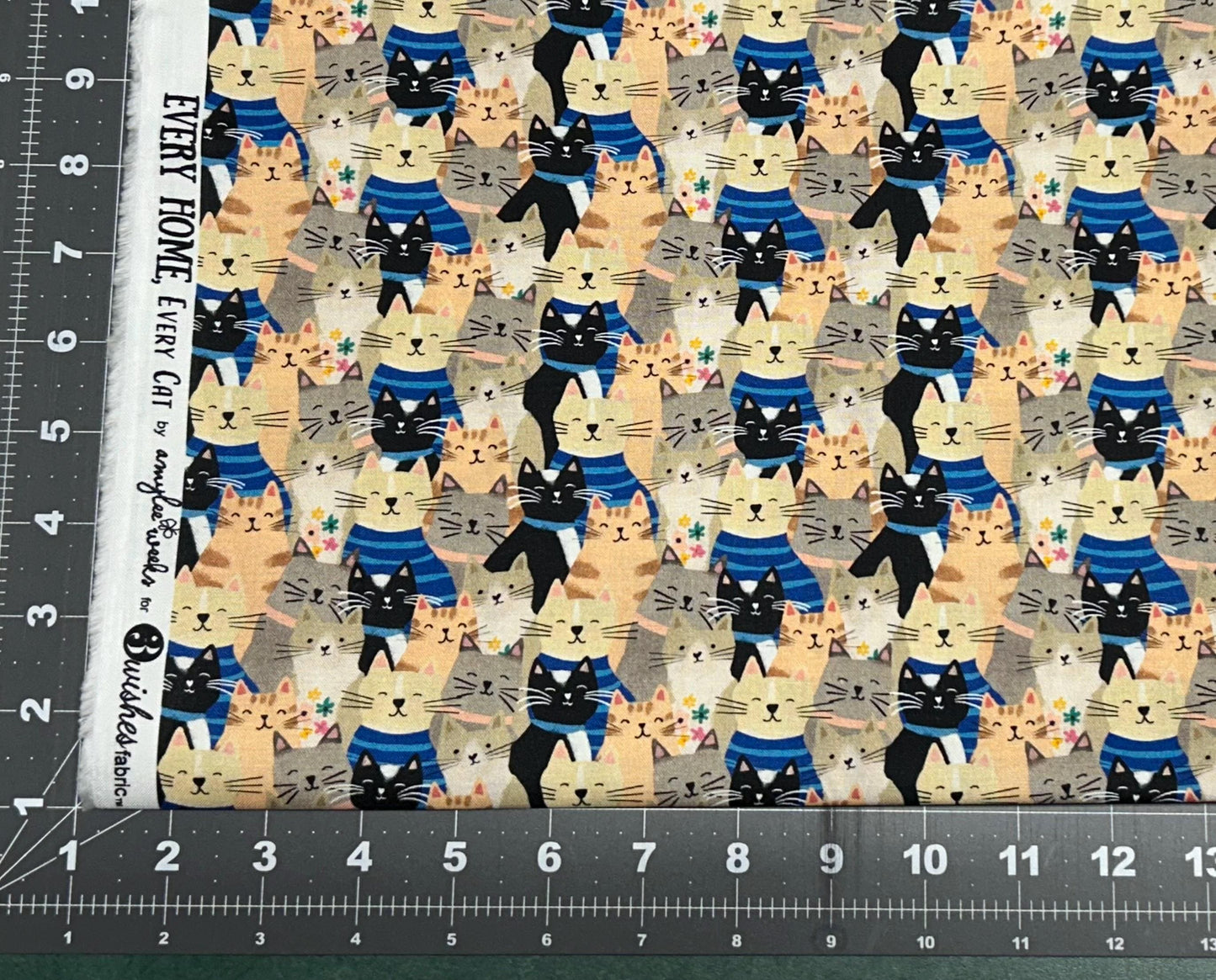 Every Home Every Cat Cotton Fabric-  100% Cotton - Fabric - Cat Fabric 3 Wishes Fabrics CAT24182