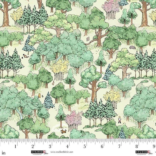 Winnie the Pooh Classic Forest Fabric 100% Cotton - continuous cuts Studio E - Licensed Fabric