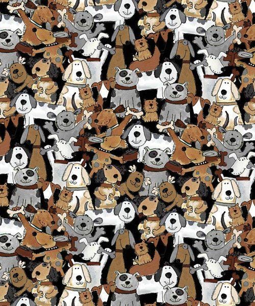 Dogs Rule Cotton Fabric - 100% Cotton- Continuous Cuts  Timeless Treasures TT CD4001