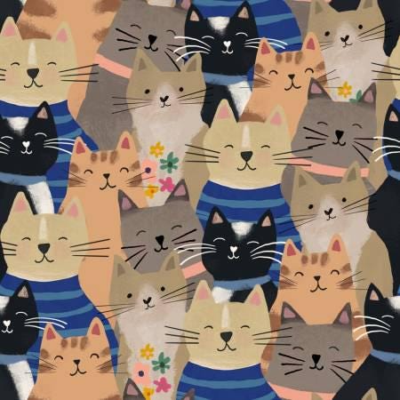 Every Home Every Cat Cotton Fabric-  100% Cotton - Fabric - Cat Fabric 3 Wishes Fabrics CAT24182