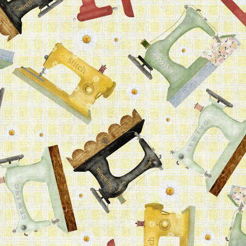 Sewing Themed Cotton Fabric - 100% Cotton -