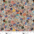 Historic Highway (Digital) 4479-95 Tan - Route 66 Signs Cotton Fabric 100% Cotton - continuous cuts Planes, Trains, Trucks