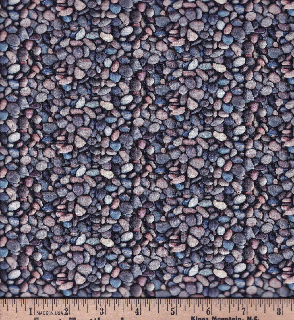 Landscape Medley - Blue Stones fabric 100% Cotton -ES-Landscape Medley 684 Blue - Stones
