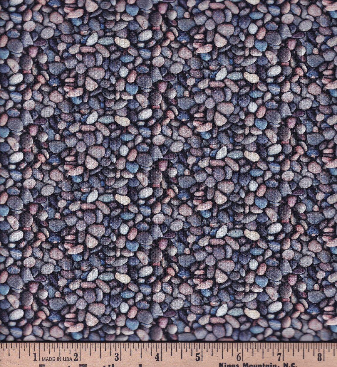 Landscape Medley - Blue Stones fabric  100% Cotton -ES-Landscape Medley 684 Blue - Stones