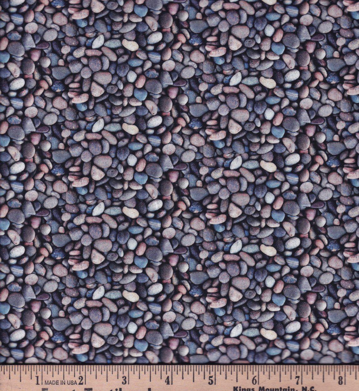 Landscape Medley - Blue Stones fabric 100% Cotton -ES-Landscape Medley 684 Blue - Stones