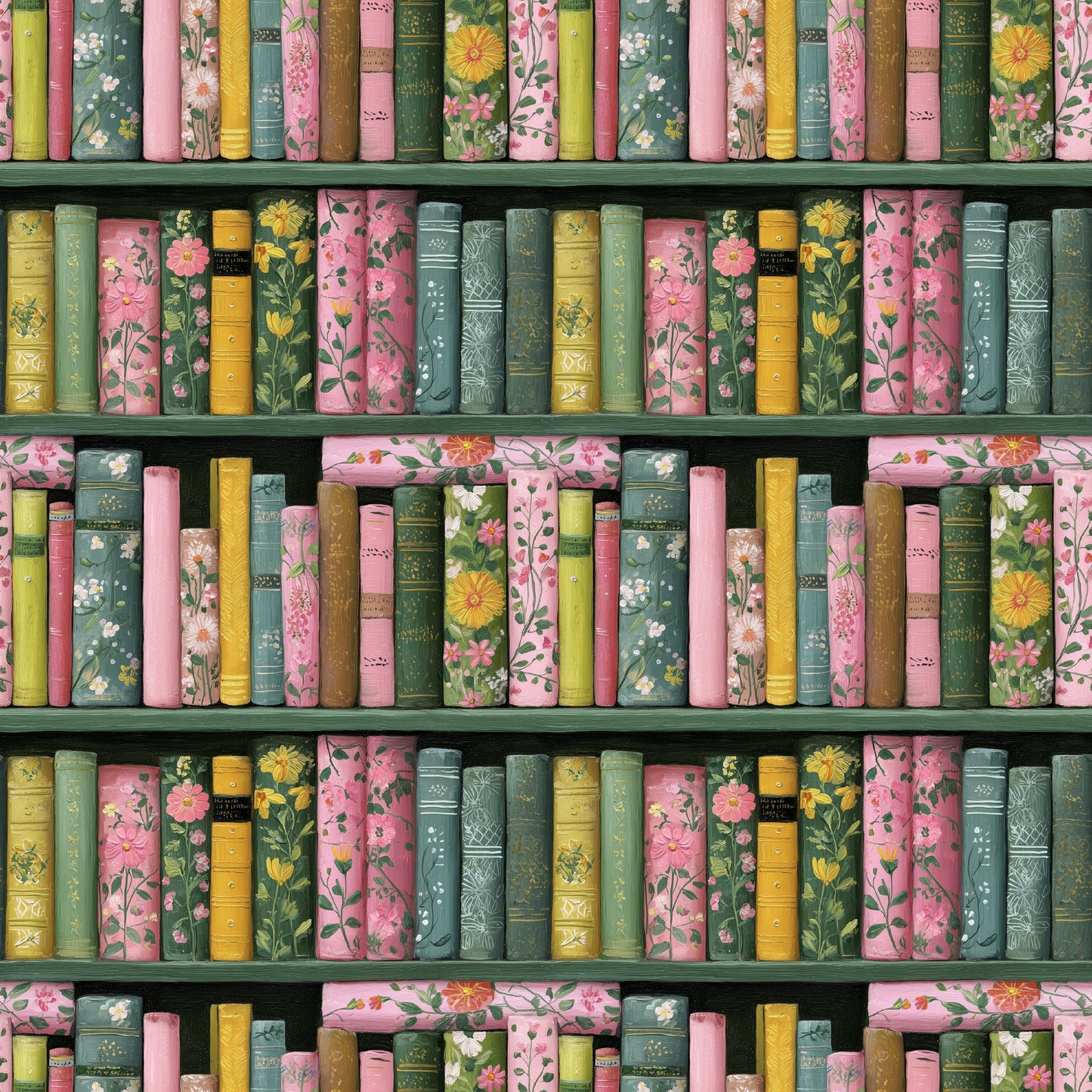 Bookshelves 100% Cotton Fabric - Continuous Cuts - Drewie Pie Fabrics