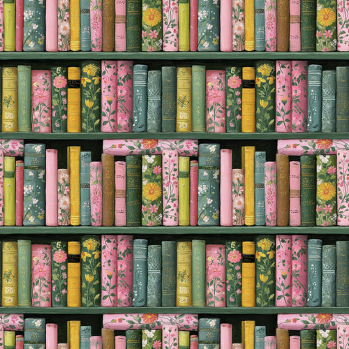 Bookshelves 100% Cotton Fabric - Continuous Cuts - Drewie Pie Fabrics