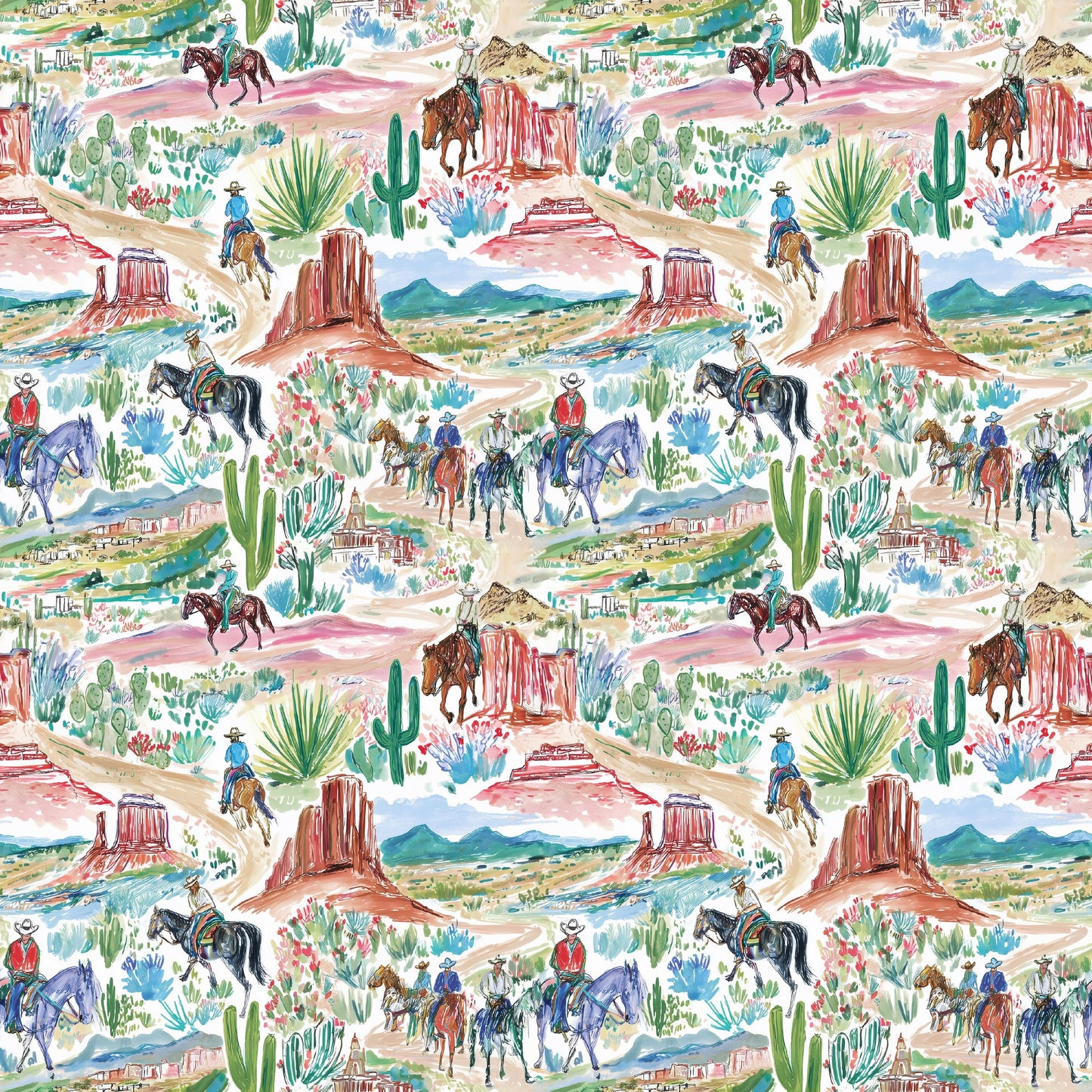 Canyons & Cowboys 100% Cotton Fabric - Continuous Cuts - Drewie Pie Fabrics