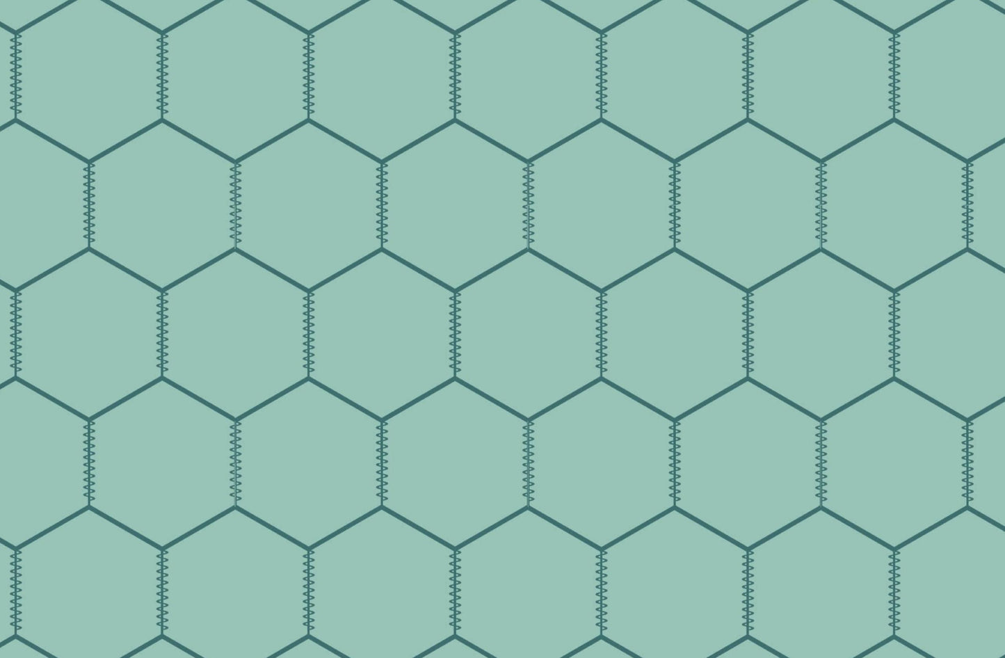 Aqua Teal Chicken Wire 100% Cotton Fabric - Continous Cuts - Drewie Pie Fabrics