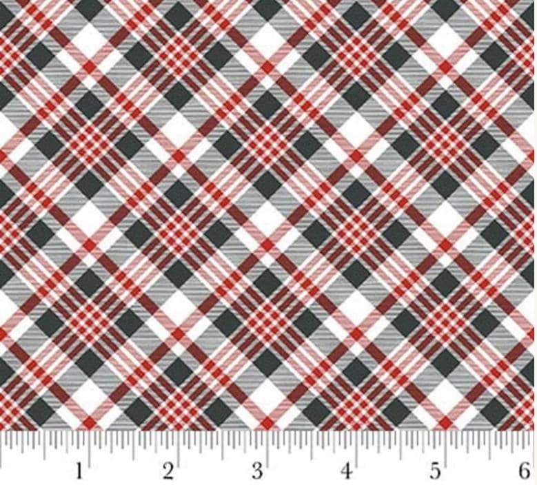 Pinecone Ridge Lodge Bias Plaid Cotton Fabric  100% Cotton - Fabric- continuous cuts Henry Glass 2128-89 Blender