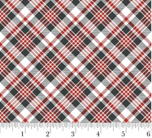 Pinecone Ridge Lodge Bias Plaid Cotton Fabric  100% Cotton - Fabric- continuous cuts Henry Glass 2128-89 Blender