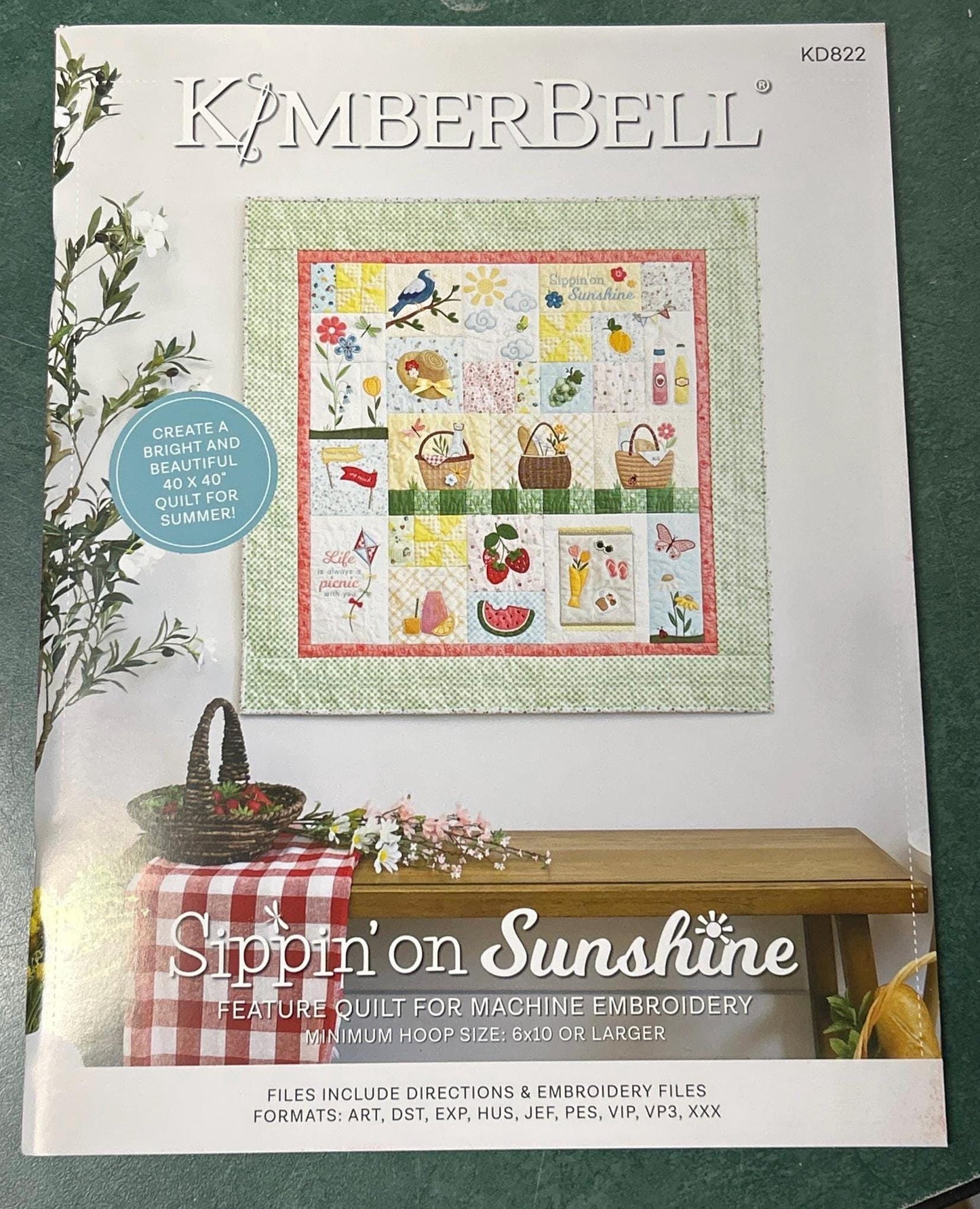 Kimberbell Sippin' Sunshine Necessities, Digital Files and/or the Embellishments Designers: Kim Christopherson, KimberBell