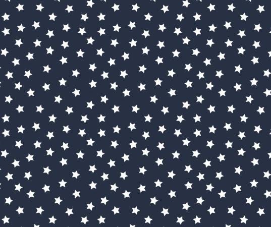 Tiny Stars on Navy Cotton fabric - 100% Cotton - continuous cuts