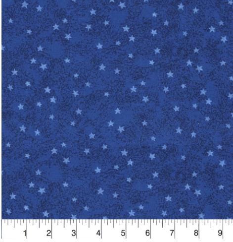 Navy Stars Cotton fabric - 100% Cotton - continuous cuts