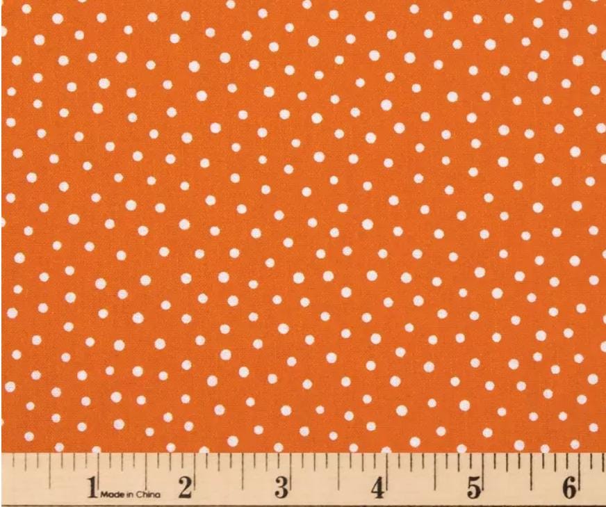 Tangerine Irregular Dots Cotton Fabric -Orange  100% Cotton Blender