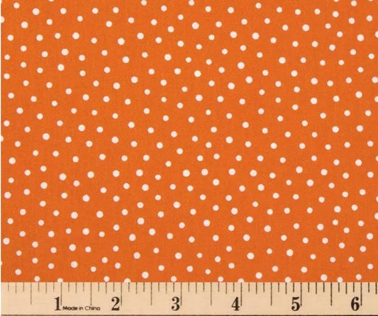 Tangerine Irregular Dots Cotton Fabric -Orange  100% Cotton Blender