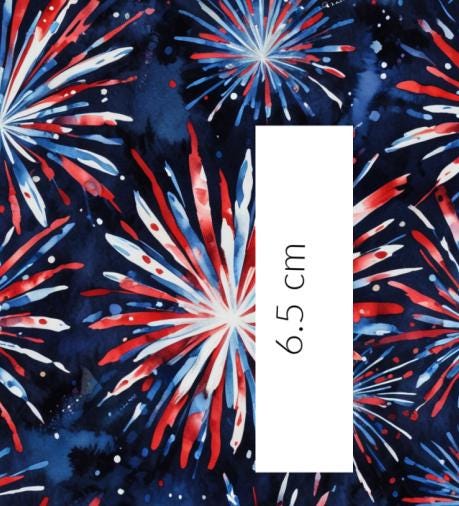 Patriotic Fireworks Cotton fabric - 100% Cotton - continuous cuts Drewie Pie Fabrics
