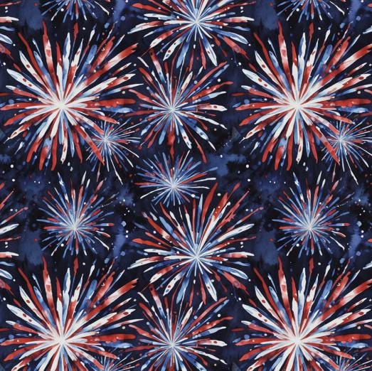 Patriotic Fireworks Cotton fabric - 100% Cotton - continuous cuts Drewie Pie Fabrics