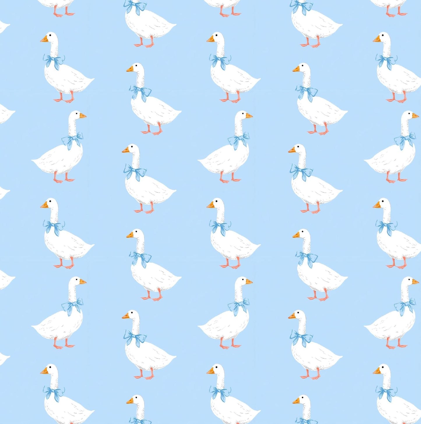 Blue Goose Cotton fabric- Continuous cuts- 100% Cotton-