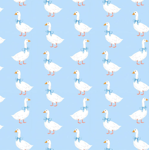 Blue Goose Cotton fabric- Continuous cuts- 100% Cotton-