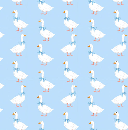 Blue Goose Cotton fabric- Continuous cuts- 100% Cotton-