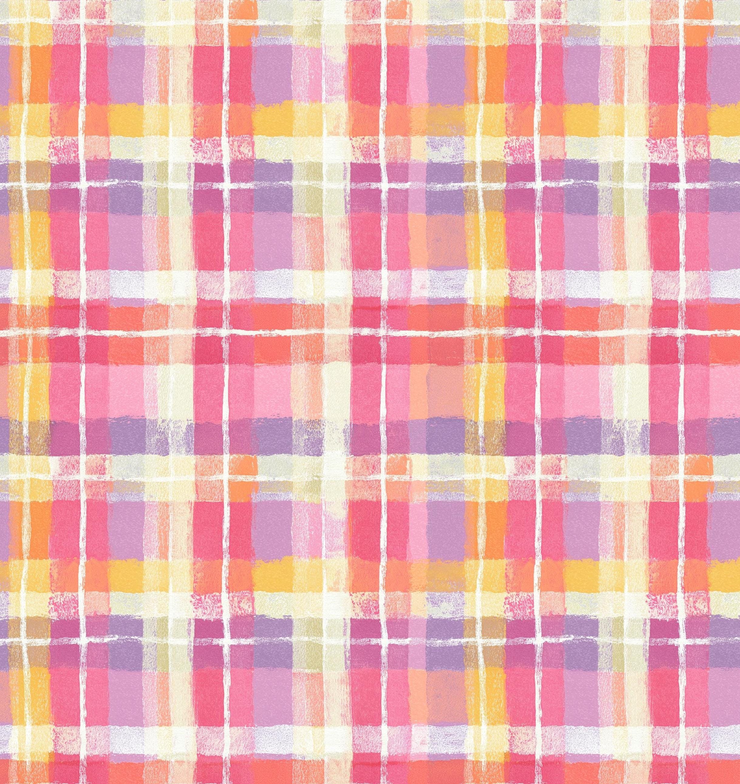 Spring Plaid Cotton Fabric- 100% Cotton Continuous Cuts Drewie Pie Fabrics