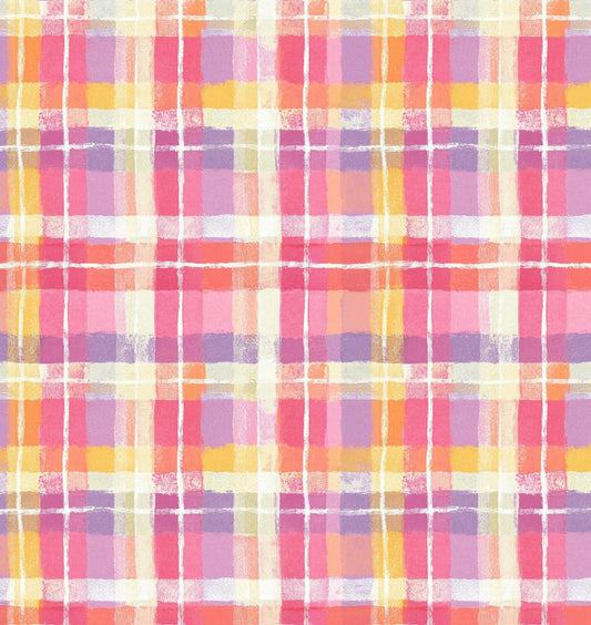 Spring Plaid Cotton Fabric-  100% Cotton Continuous Cuts Drewie Pie Fabrics