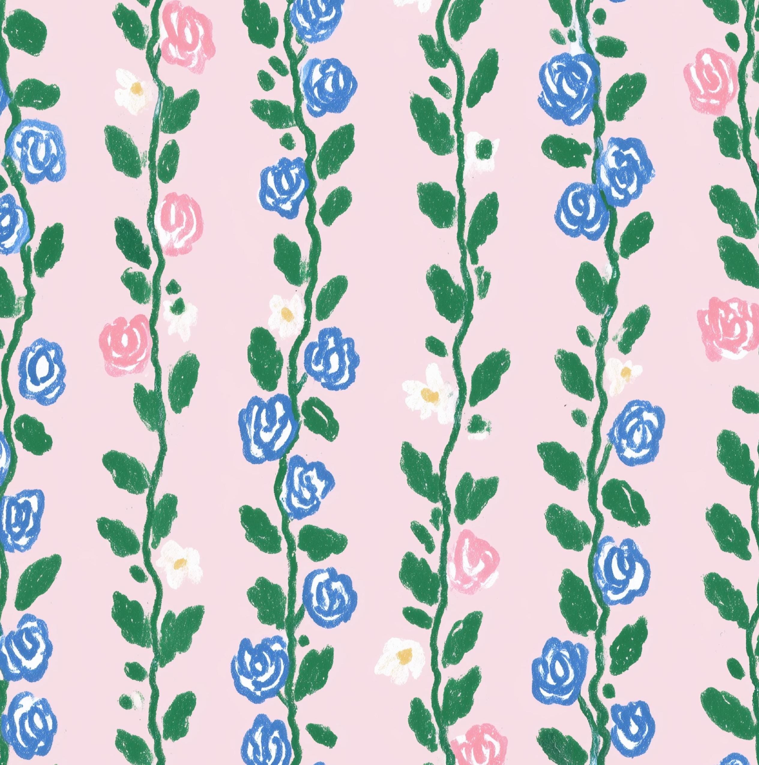 Teapot Floral Cotton Fabric- 100% Cotton Continuous Cuts - Drewie Pie Fabrics