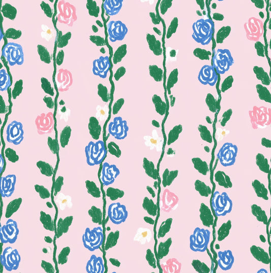 Teapot Floral Cotton Fabric-  100% Cotton Continuous Cuts -  Drewie Pie Fabrics