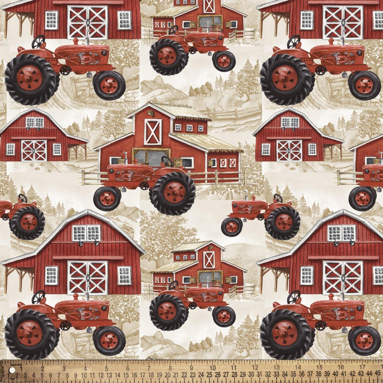 Farm Tractors by David Textiles - Fabric - 100% Cotton - DT-Potpourri of Novelty DX-4068-4C-1 Farm Tractors