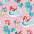 Disney Princess Ariel Pink 100% Cotton -SC-Disney 80606-A62078 Pink Ariel Licensed Fabric