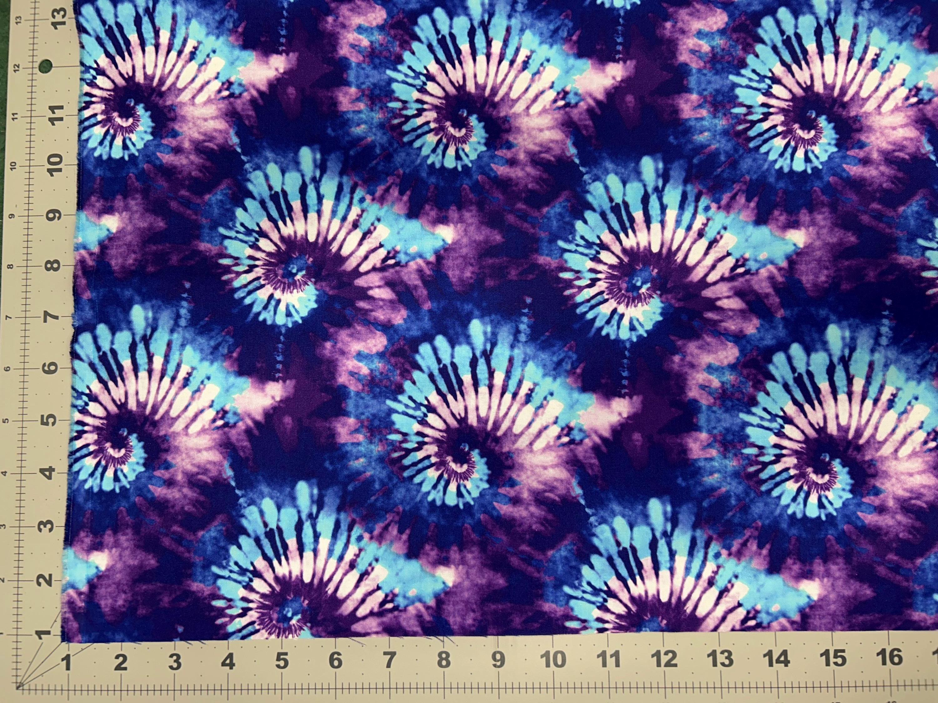 Purple Tie Dye 100% Cotton Fabric- Cotton -