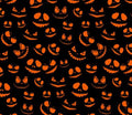 Pumpkin Faces on Black Halloween 100% Cotton Fabric - Drewie Pie Fabrics