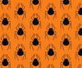 Spiders on Orange Halloween 100% Cotton Fabric - Drewie Pie Fabrics