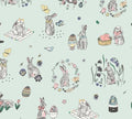 Easter Bunny Sketches Cotton Fabric - 100% Cotton- Continuous Cuts