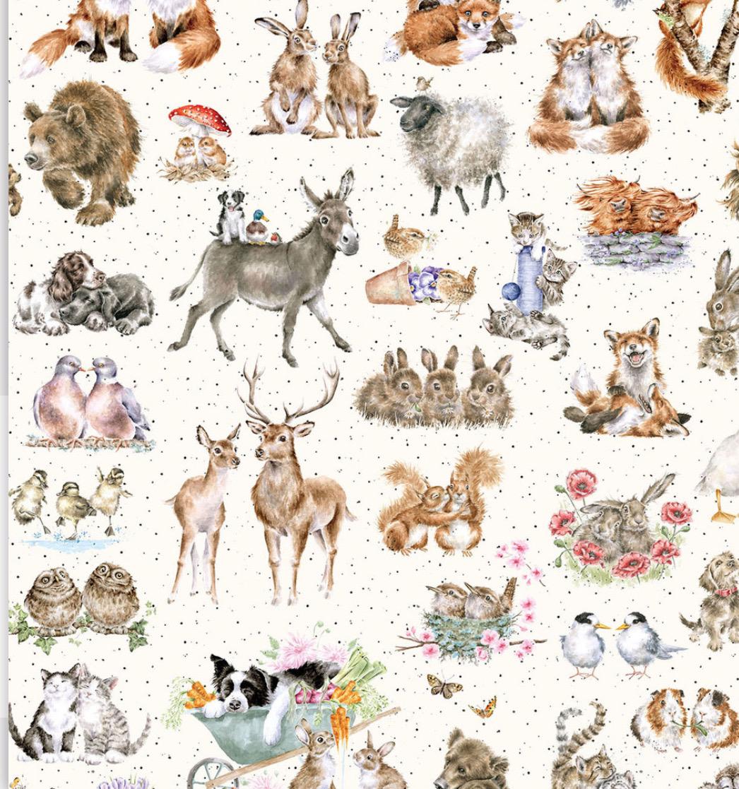 Together is Better - Fabric - 100% Cotton - Animals - Cute
