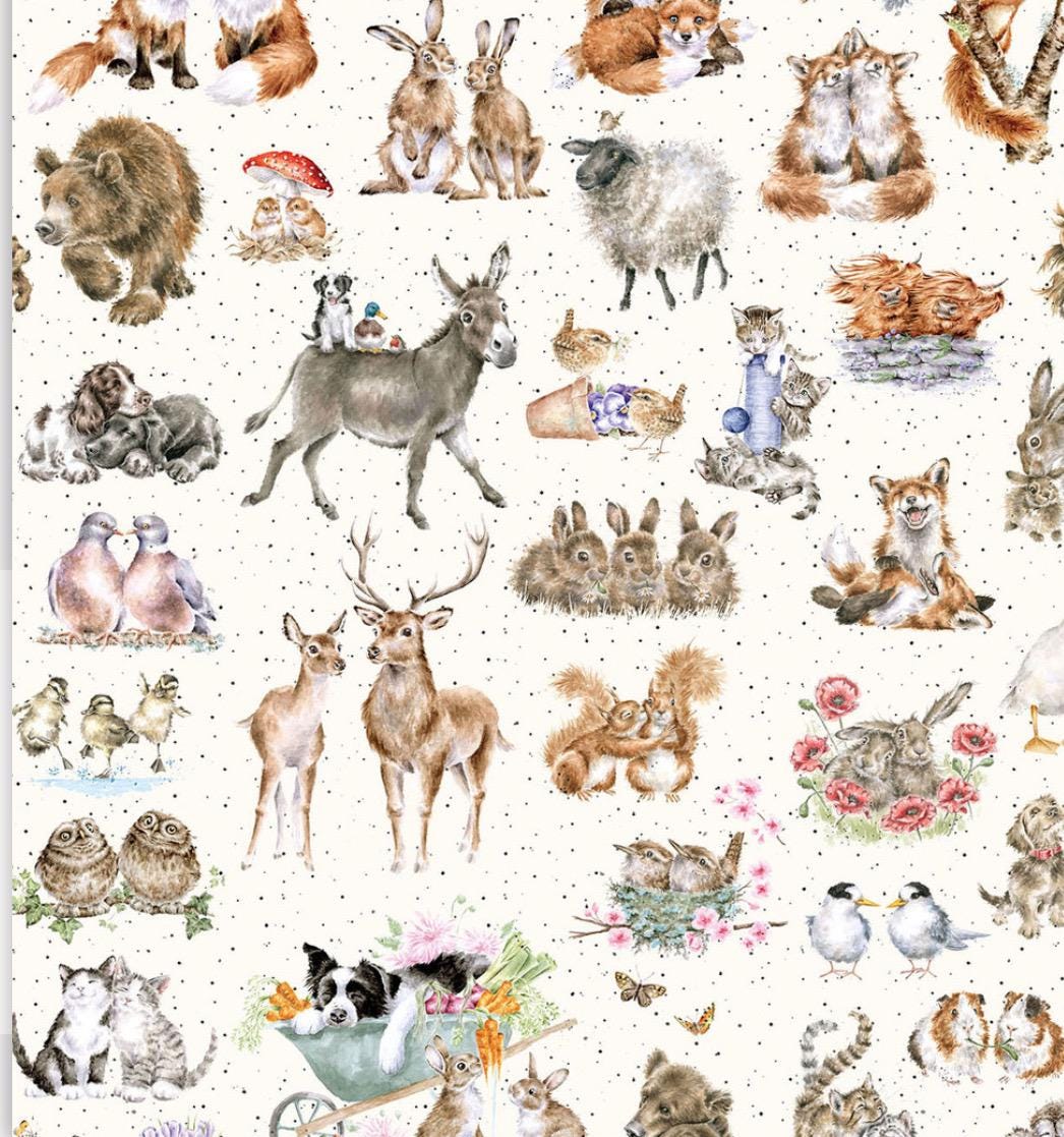 Together is Better - Fabric - 100% Cotton - Animals - Cute