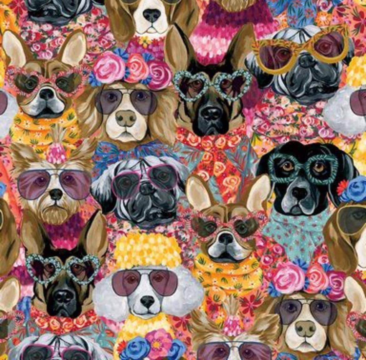 Packed Fashionista Dogs novelty 100% Cotton fabric- YVETTE-CD4179
