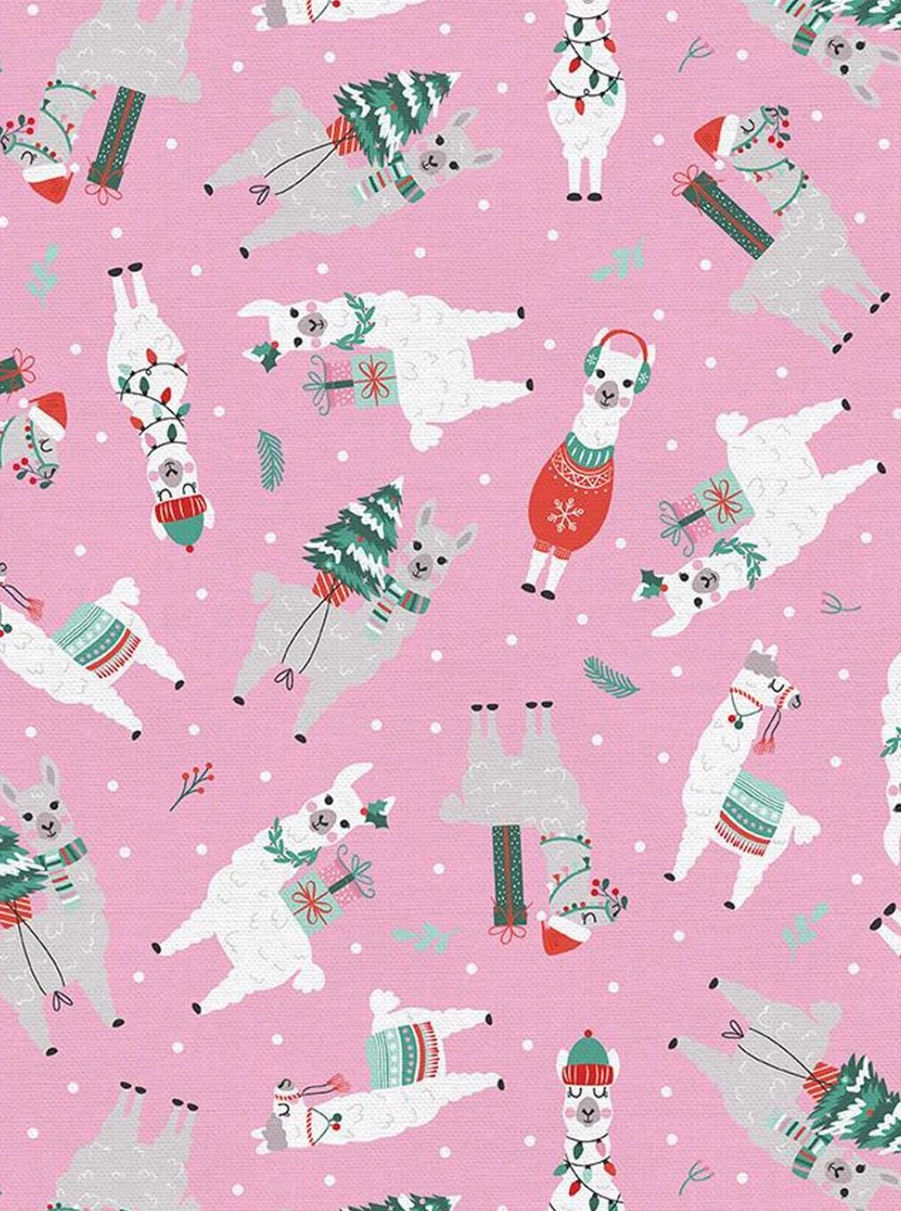 Christmas Llama Fabric- 100% Cotton - CHRISTMAS NOSTALGIA