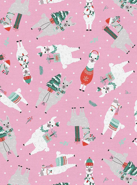 Christmas Llama Fabric- 100% Cotton - CHRISTMAS NOSTALGIA