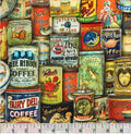 Vintage Signs Tins Robert Kaufman Cotton Fabric - 100% Cotton