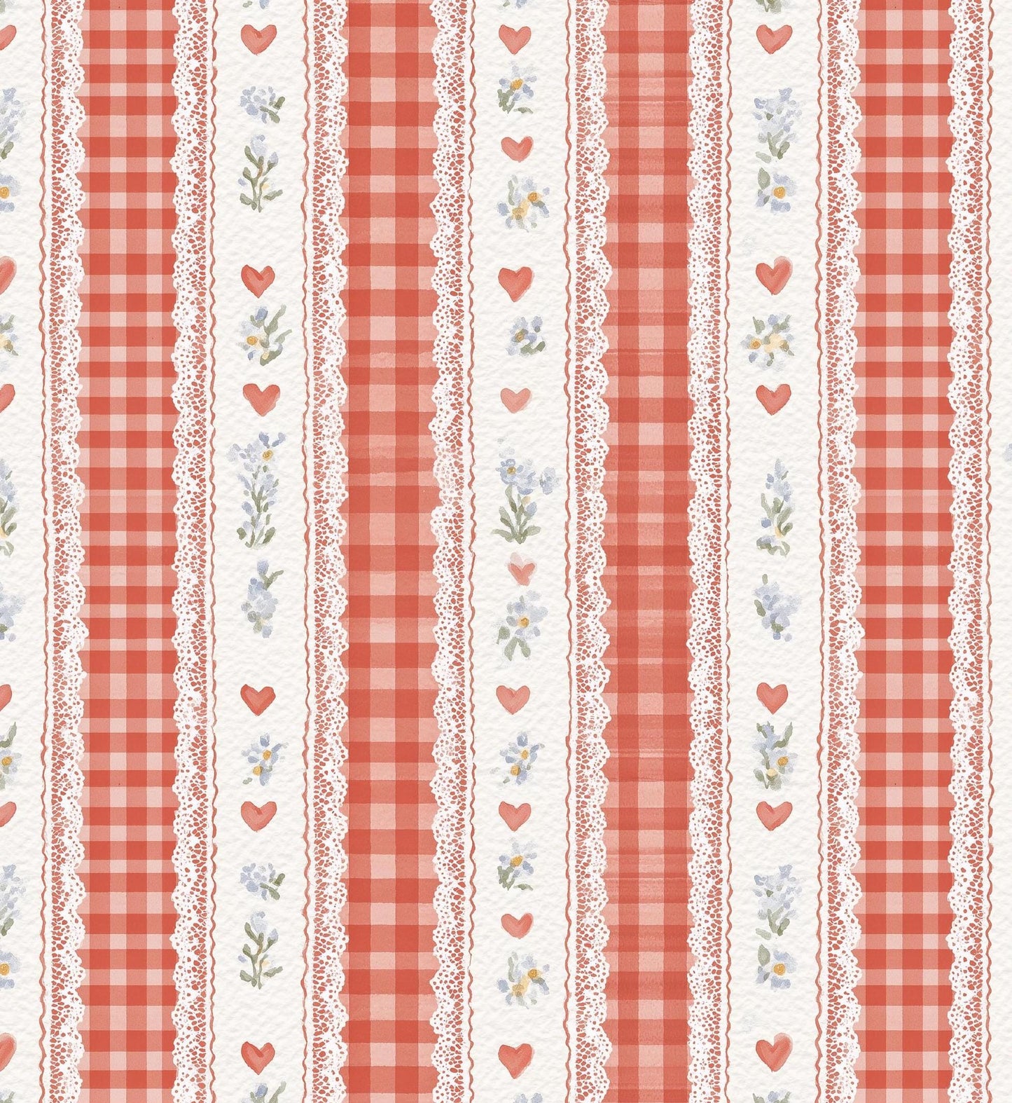 Heart Ribbon Cotton Fabric- 100% Cotton - Continuous Cuts