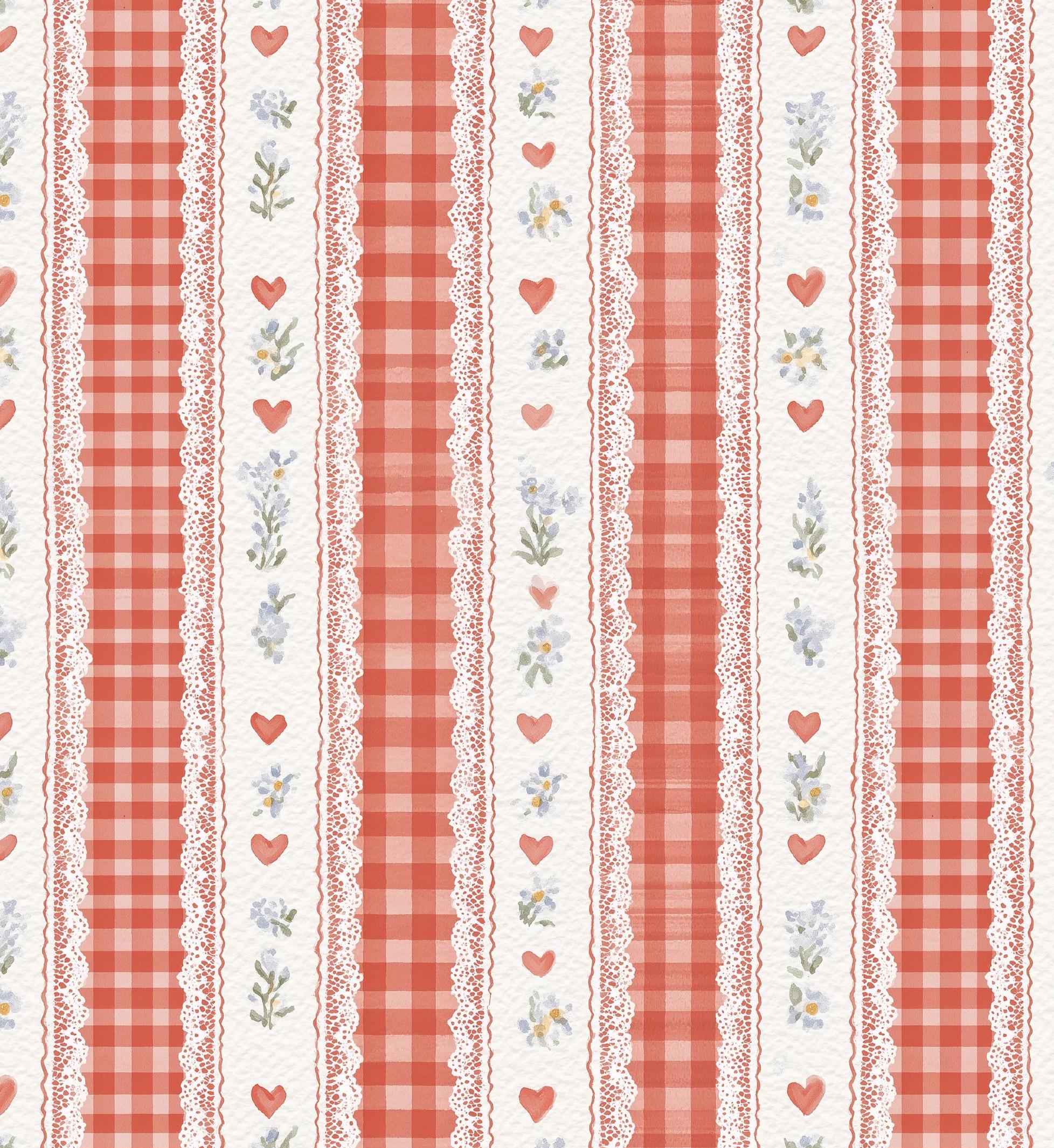 Heart Ribbon Cotton Fabric- 100% Cotton - Continuous Cuts