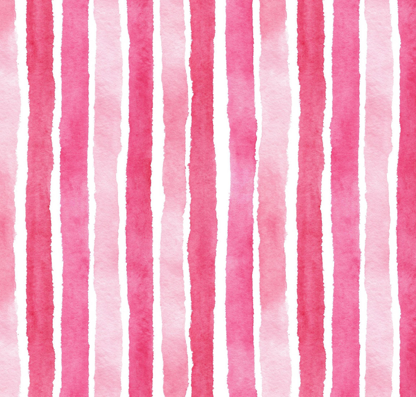 Bright Tonal Pink Watercolor Stripes Cotton Fabric-  100% Cotton Continuous Cuts Drewie Pie Fabrics