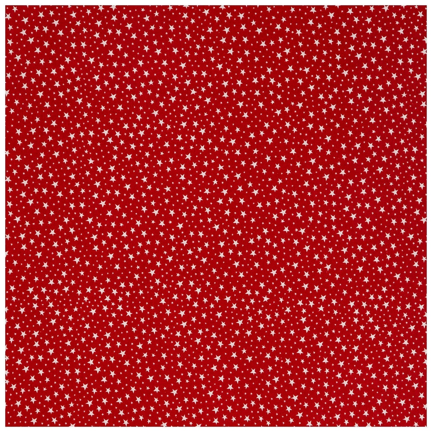 Multi Stars on Red Cotton fabric - 100% Cotton - continuous cuts